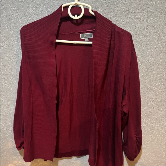 JM Collection Jackets & Blazers - Women's Burgundy Sweater